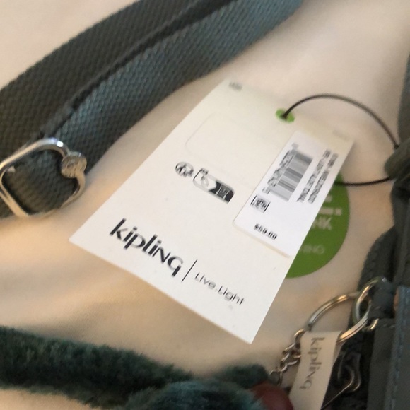 Kipling NWELDORADO Light Aloe Tonal Nylon Crossbody With Monkey Key Chain NWT - Picture 4 of 15